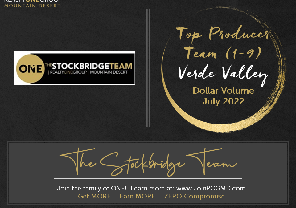 July 2022 Top Producers Verde Valley Realty ONE Group Mountain Desert