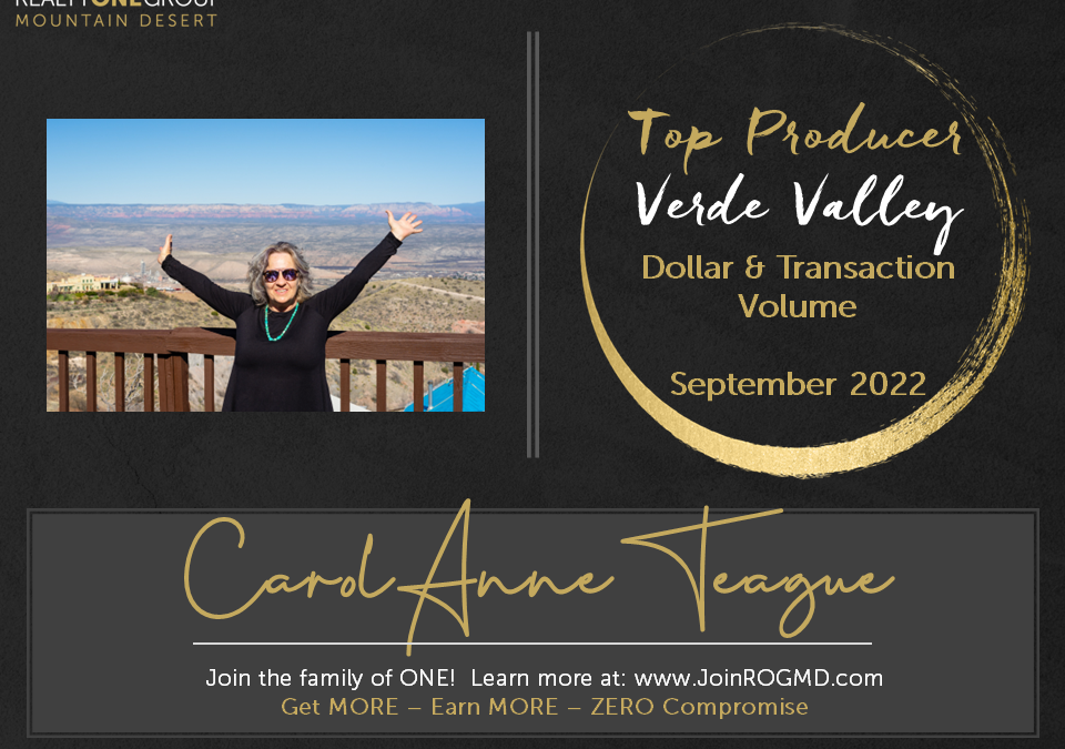 September 2022 Top Producers – Verde Valley