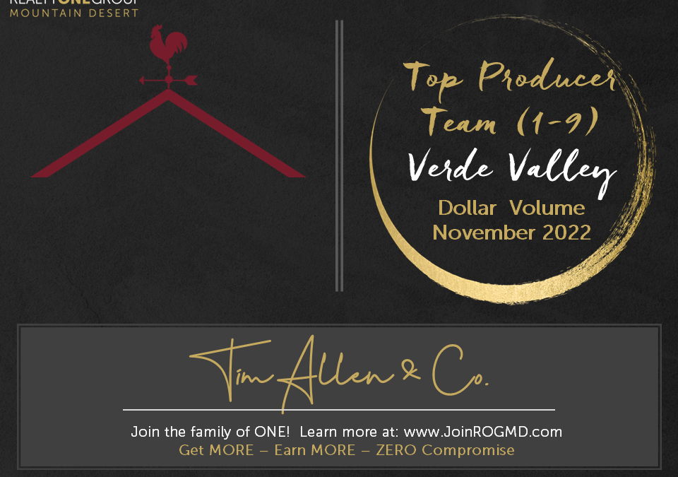 November 2022 Top Producers – Verde Valley