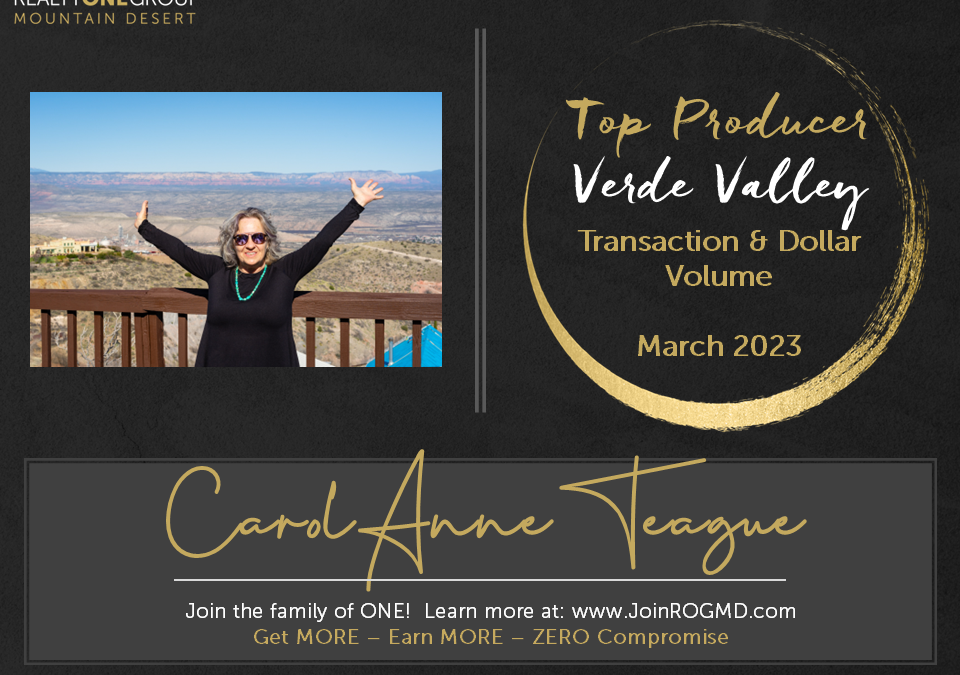 March 2023 Top Producers – Verde Valley